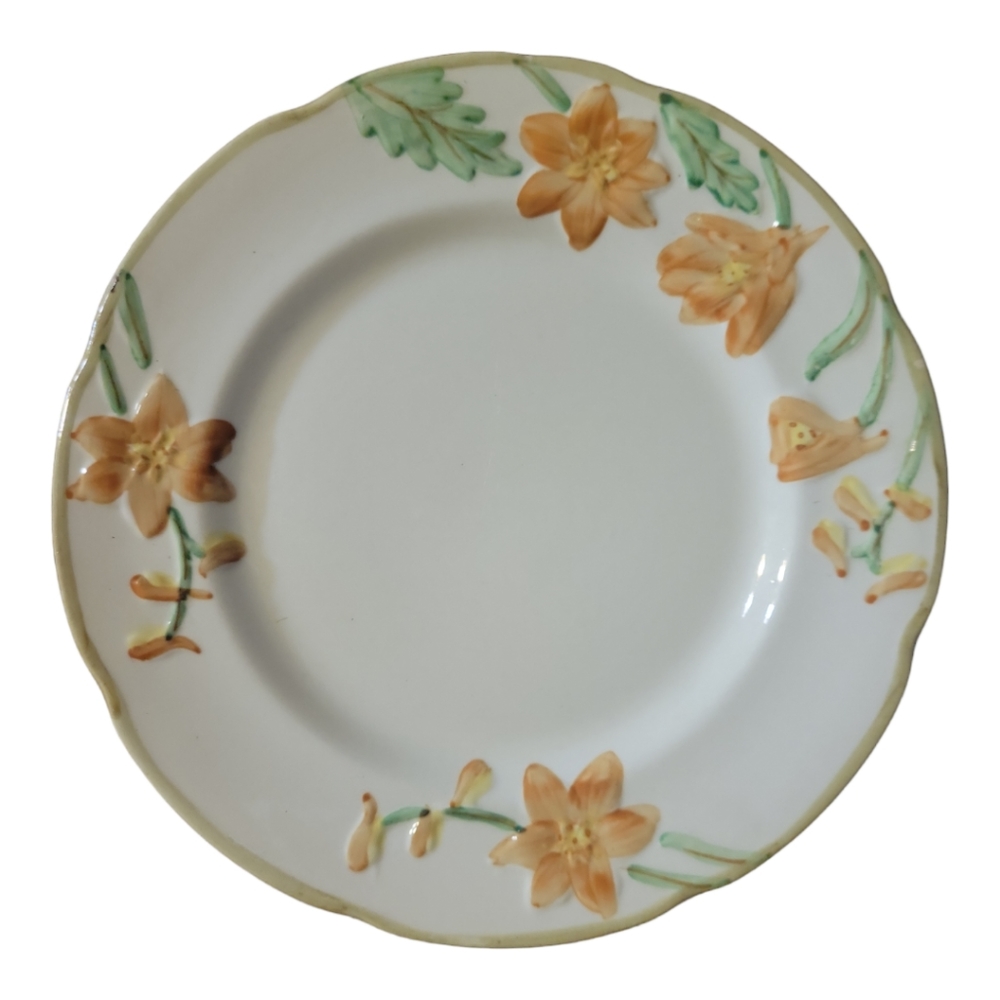 Vtg 1946 HOLLYWOOD CRAFTSMAN AUTUMN BLOOM DINNER PLATE FLORAL CALIFORNIA Metlox